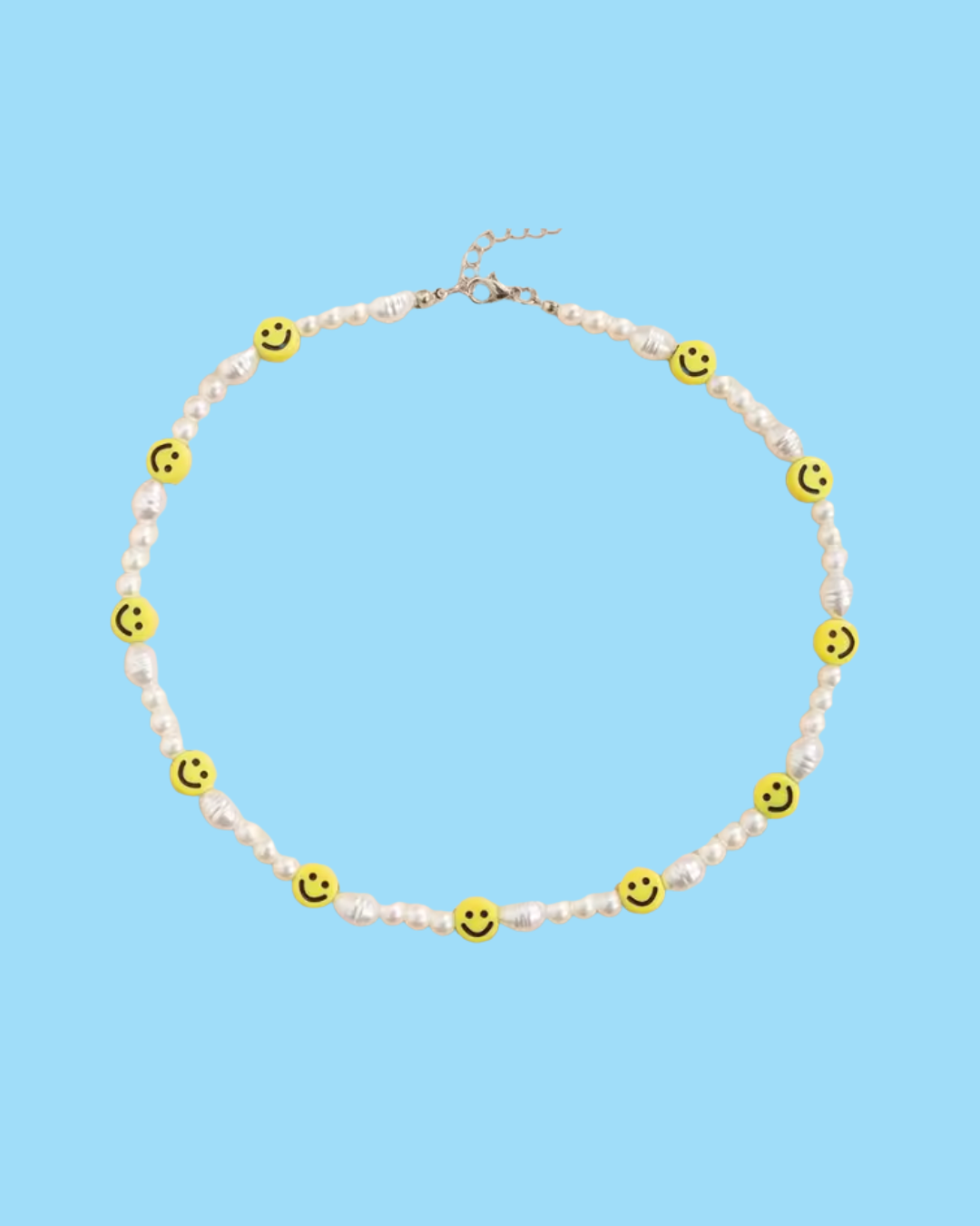 YO' RAD FACE SMILEY PEARL NECKLACE
