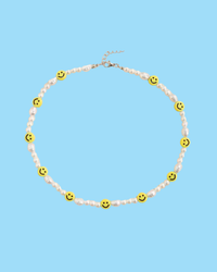 YO' RAD FACE SMILEY PEARL NECKLACE