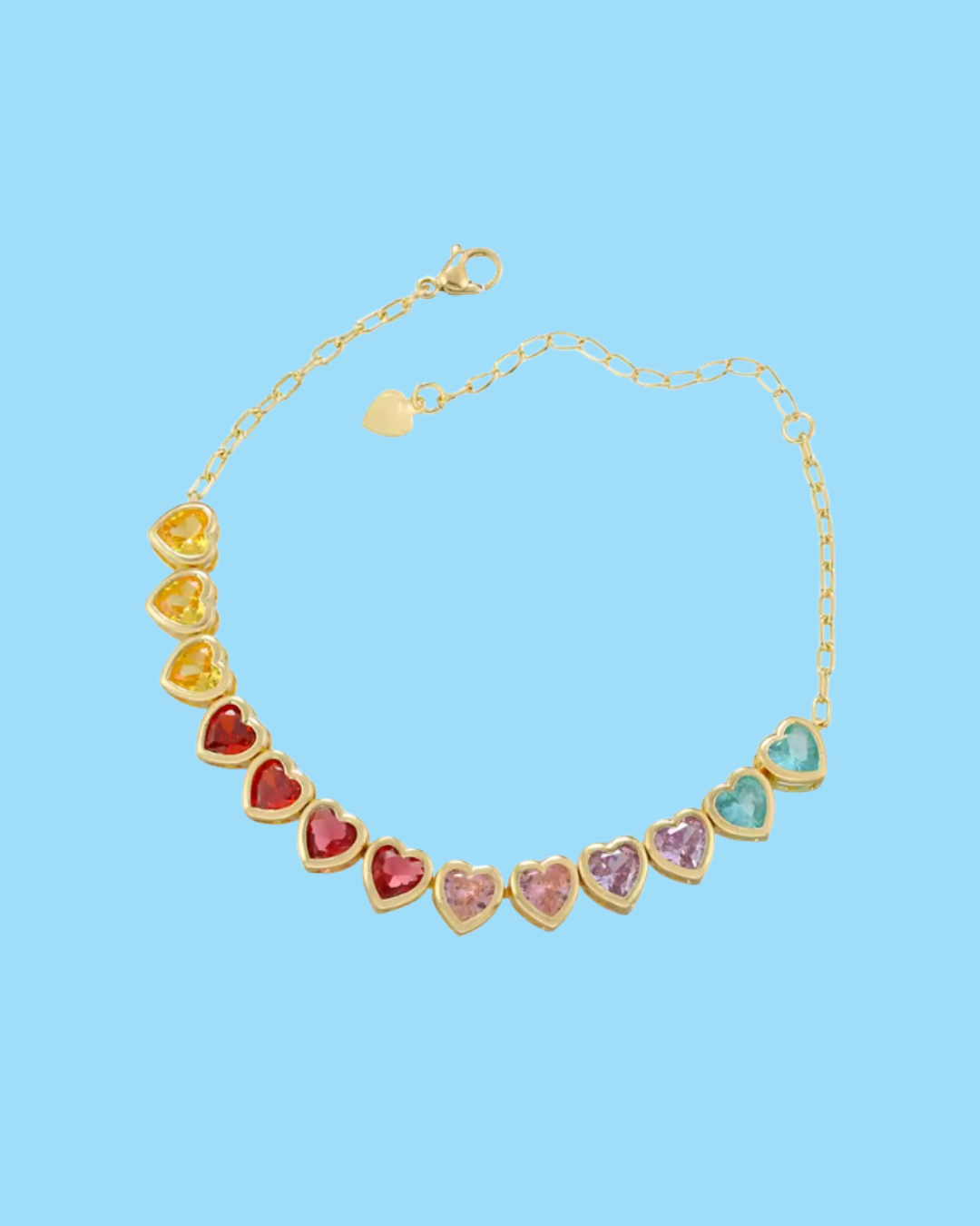 HEARTS FOR DAYS RAINBOW HEART BRACELET