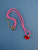 PINKY SWEAR PINK CHAIN NECKLACE