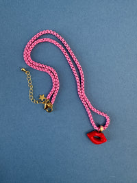 PINKY SWEAR PINK CHAIN NECKLACE