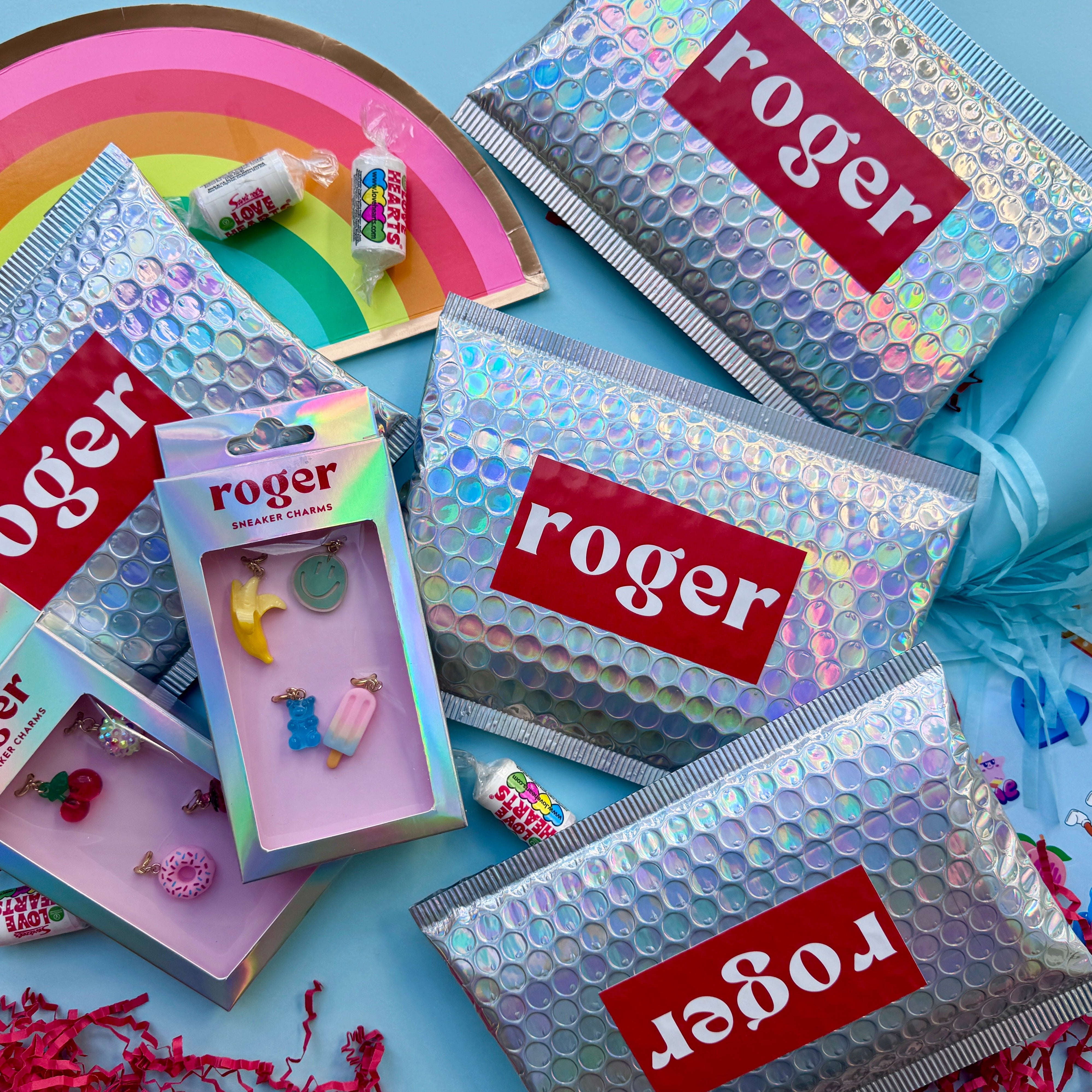 Roger sneaker charms for party favours set of ten