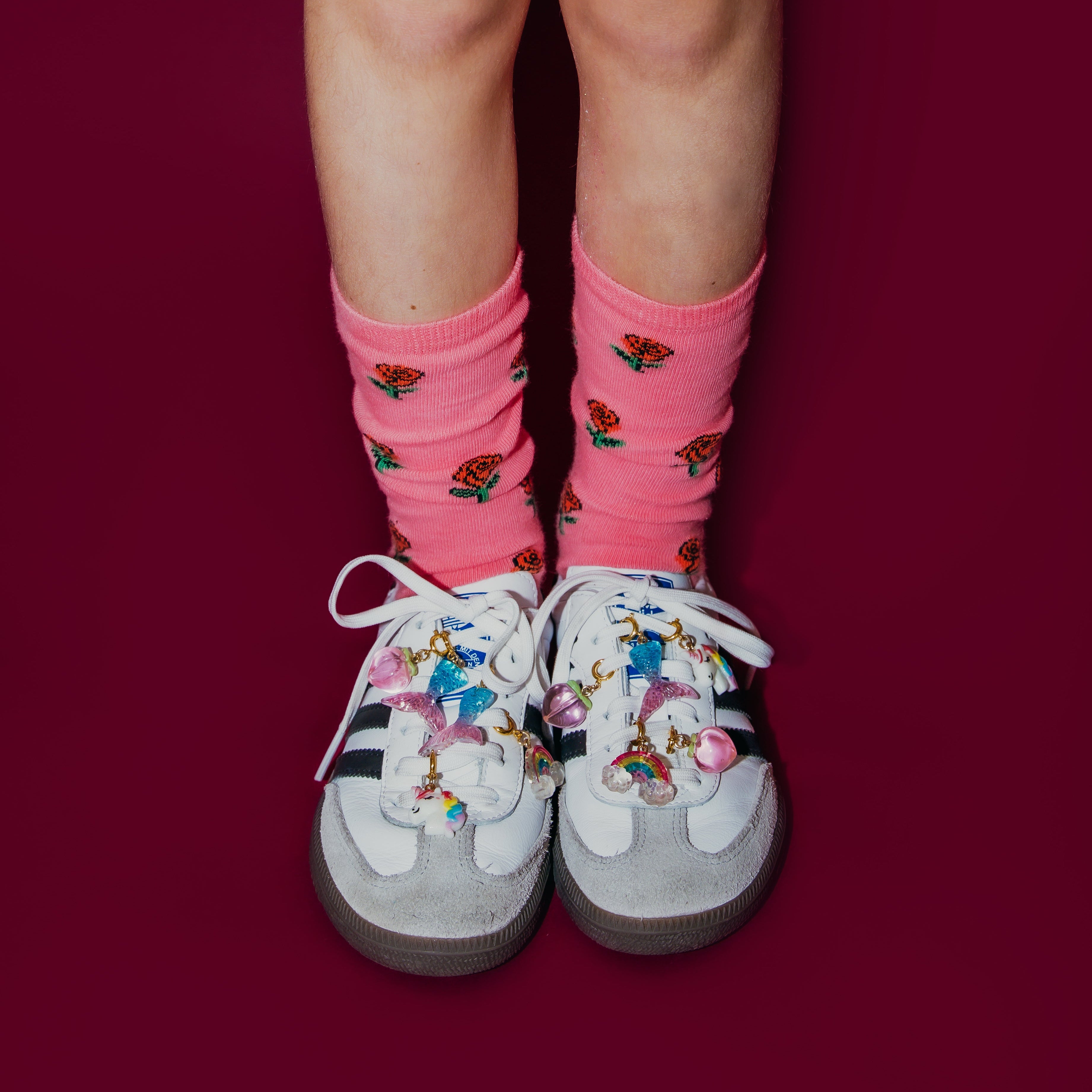 Roger Charm Set - Sparkle Squad on adidas Samba white